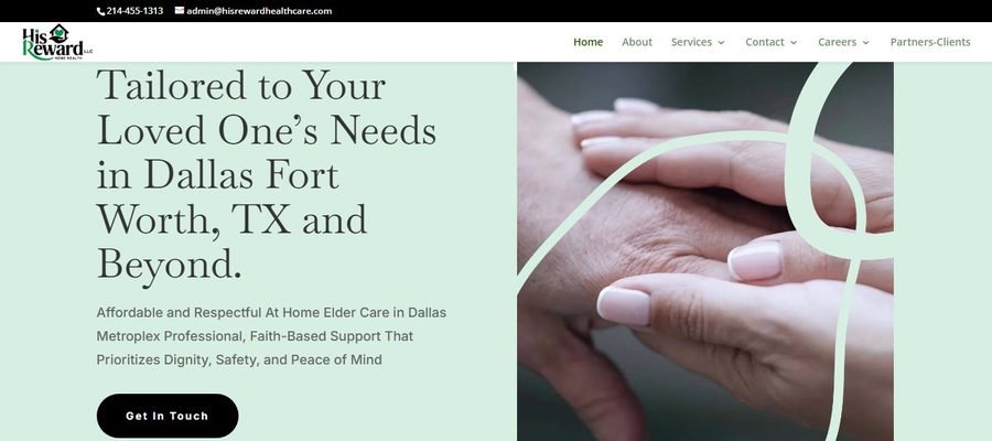His Reward Home Health website