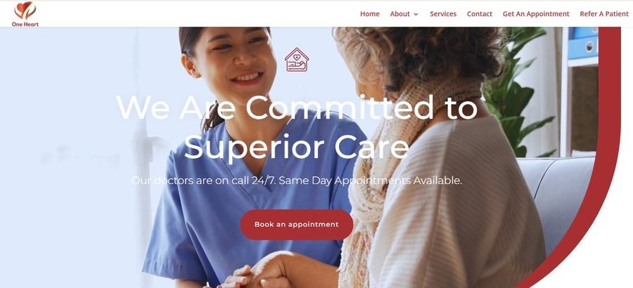 One Heart Home Care website